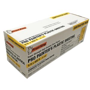 Frost King P9400 High Density Painter's Plastic Sheeting, 9' x 400' x .31 mil, Clear, Dispenser Pack