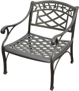 crosley furniture sedona outdoor chair, cast aluminum patio chairs for conversation, porch, deck, balcony, black