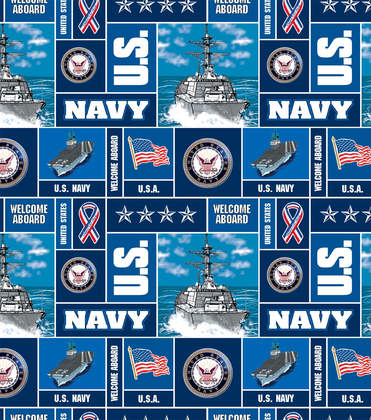 Sykel Enterprises - Military Navy Fleece Fabric - Sold by The Yard