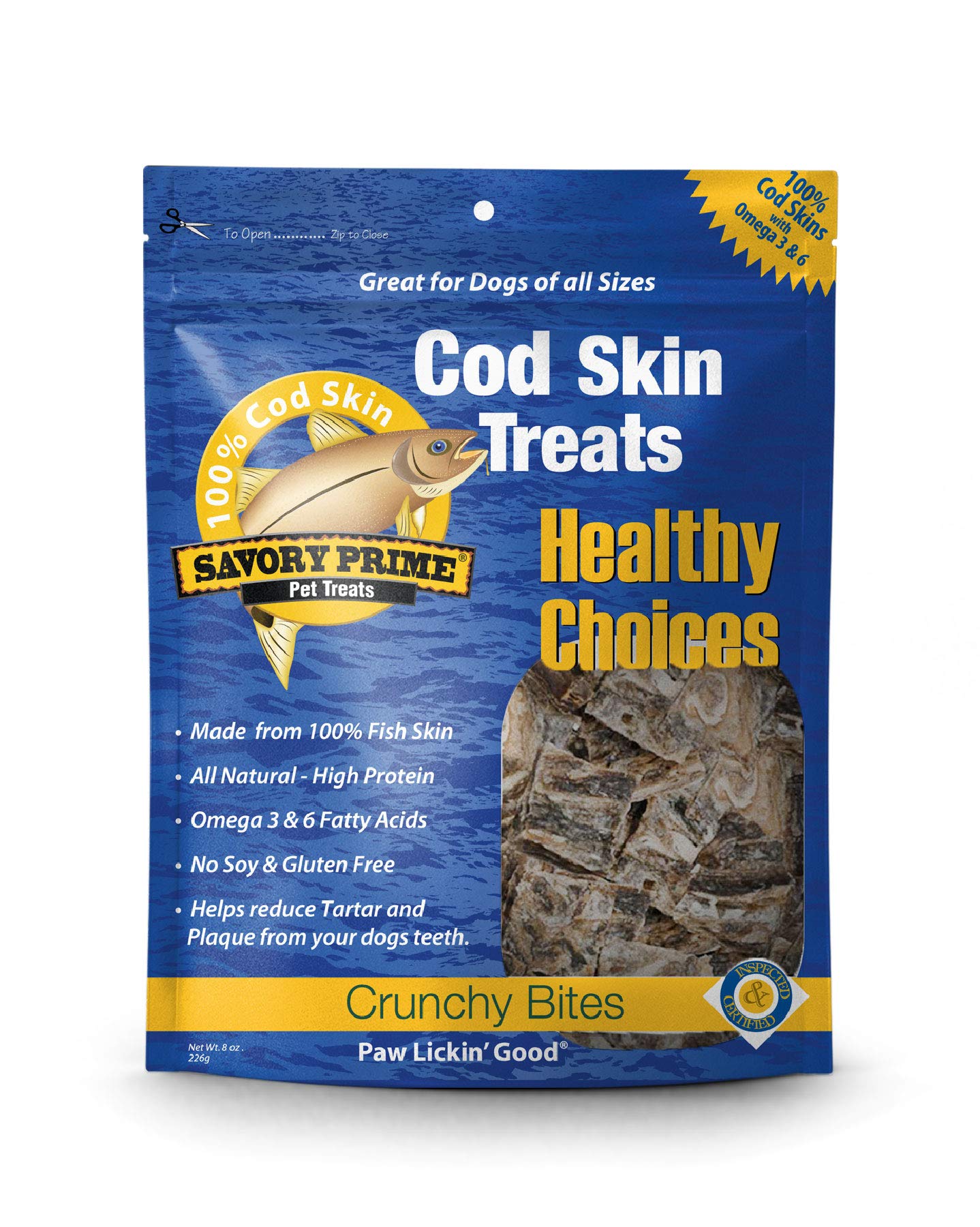 Savory Prime Cod Skin Crunchy Bites, 8-Ounce