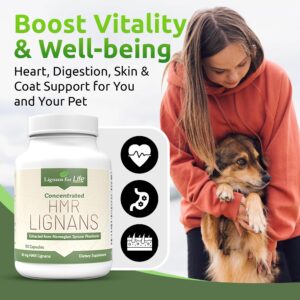 Lignans For Life HMR Lignans for Dogs, 40mg - 90 Capsules, Dog Vitamin for Healthy Pet | Natural Dog Vitamin | Dog Wellness Supplement | Pet Vitamin | Dog Nutritional Supplement - 90 Capsules