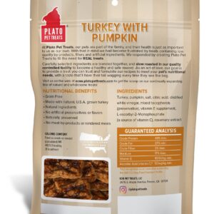 PLATO, Pet Treats, Original Real Strips Turkey & Pumpkin 12oz