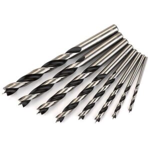 fisch fsf-328094 8-piece set of chrome vanadium brad point drill bits, 3-10mm