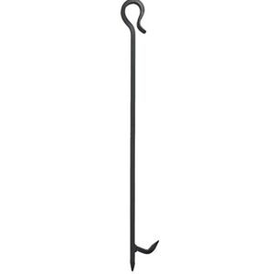 Plow & Hearth Tall 5 Piece Hand Forged Iron Fireplace Tool Set with Poker, Tongs, Shovel, Broom, and Stand 7-in Diam. x 32.5 H Black