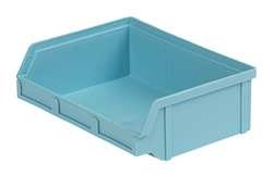 Hang and Stack Bin, 6-5/8 in L, Light Blue