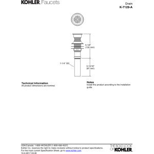 KOHLER Grid Drain With Overflow