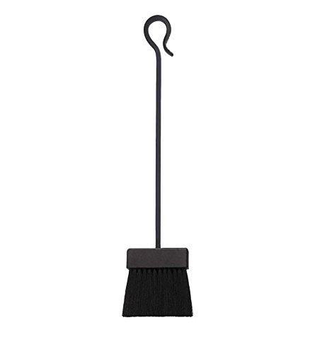 Plow & Hearth Tall 5 Piece Hand Forged Iron Fireplace Tool Set with Poker, Tongs, Shovel, Broom, and Stand 7-in Diam. x 32.5 H Black