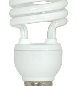 Satco S6271 18W T2 Ultra Mini Spiral Compact Fluorescent (CFL) Light Bulb, 18T2, White, 3 Count