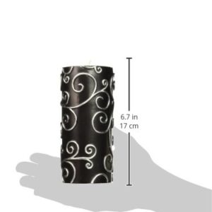 Zest Candle Pillar Candles, 3 by 6-Inch, Black Scroll