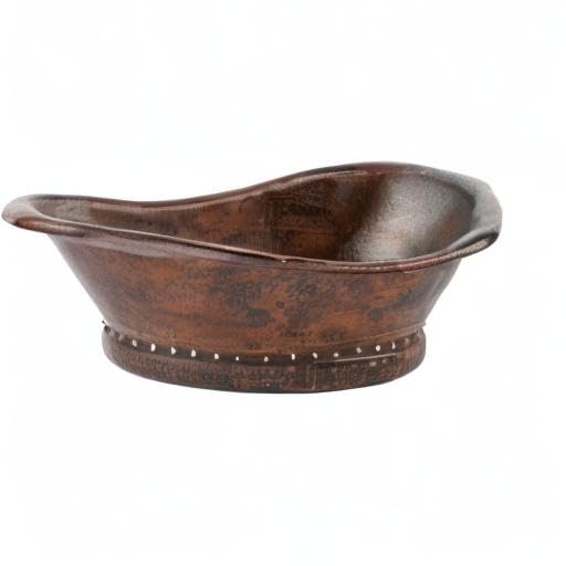 Premier Copper Products VBT20DB 20" Bathtub Vessel Hammered Copper Sink, Oil Rubbed Bronze