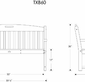 Trex Outdoor Furniture TXB60TH 60-Inch Yacht Club Bench, Tree House