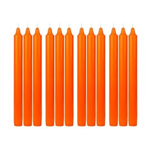 10 Inch Orange Straight Taper Candles