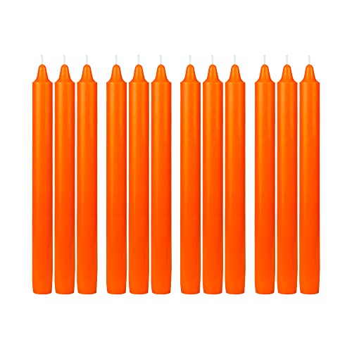 10 Inch Orange Straight Taper Candles