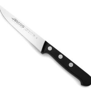 ARCOS Vegatable Knife 4 Inch Stainless Steel. Professional Vegetable Knife for Peeling Fruits and Vegetables. Ergonomic Polyoxymethylene Handle and 100 mm Blade. Series Universal. Color Black.