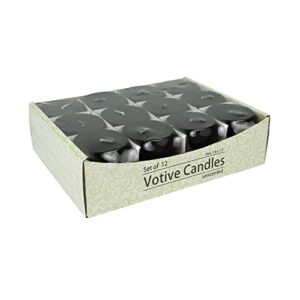 Zest Candle 12-Piece Votive Candles, Black