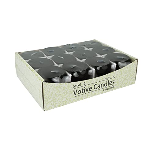 Zest Candle 12-Piece Votive Candles, Black