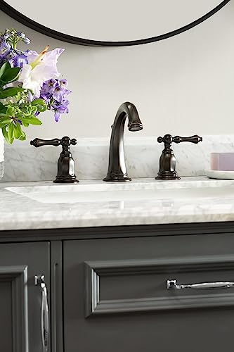 KOHLER Kelston Widespread Bathroom Sink Faucet, Drain Included, 3 Hole Installation, Oil-Rubbed Bronze Finish, K-13491-4-2BZ