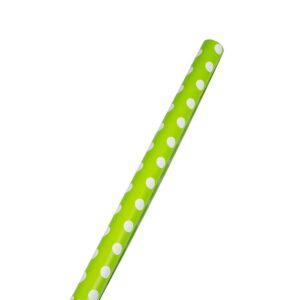 JAM Paper Gift Wrap - Polka Dot Wrapping Paper - 25 Sq Ft (30 in x 10 Ft) - Lime Green with White Dots - Roll Sold Individually