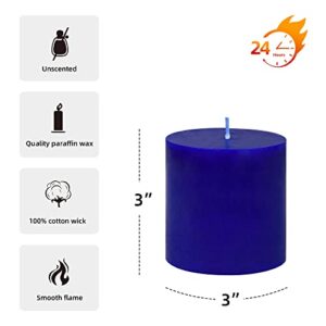 Zest Candle Pillar Candle, 3 by 3-Inch, Blue