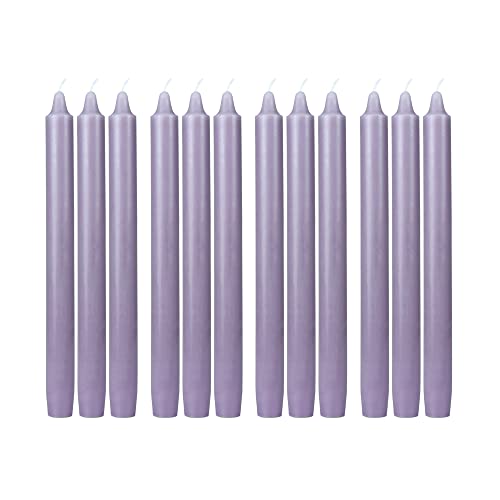 Zest Candle 12-Piece Taper Candles, 10-Inch, Lavender Straight