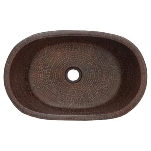 Premier Copper Products VBT20DB 20" Bathtub Vessel Hammered Copper Sink, Oil Rubbed Bronze