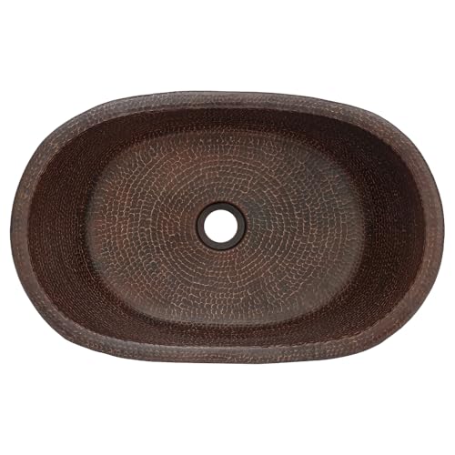 Premier Copper Products VBT20DB 20" Bathtub Vessel Hammered Copper Sink, Oil Rubbed Bronze