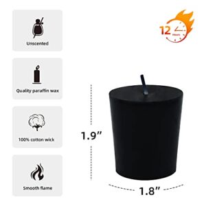 Zest Candle 12-Piece Votive Candles, Black