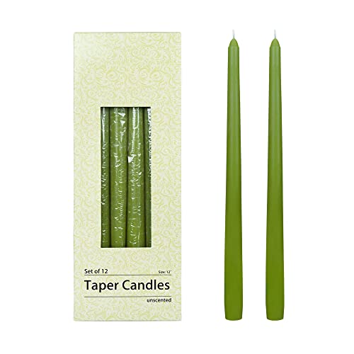 12 Inch Sage Green Taper Candles