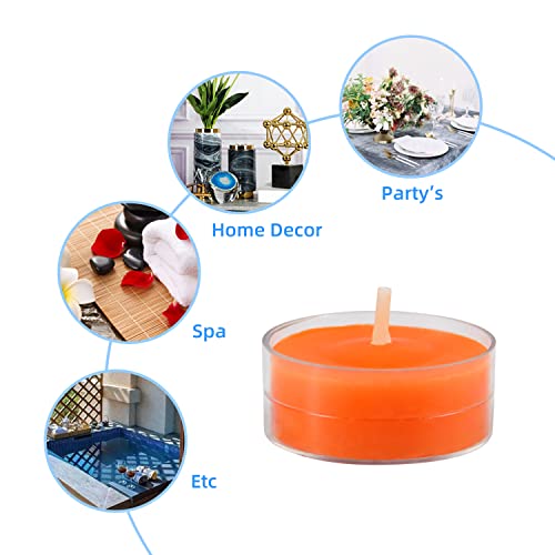 Zest Candle 50-Piece Tealight Candles, Orange