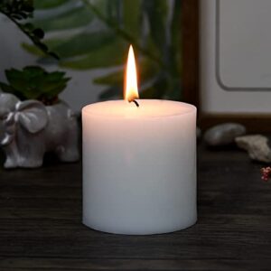 Zest Candle Pillar Candles, 3 by 3-Inch, White Citronella