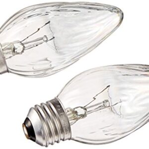 GE 75340 Traditional Lighting Incandescent Deco/Candle, 2 Count (Pack of 1), Clear Bulbs