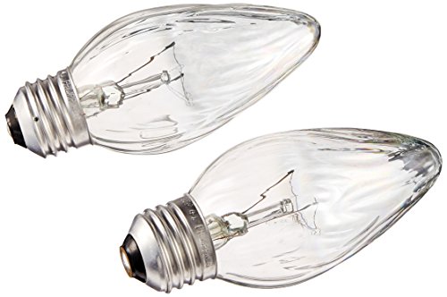 GE 75340 Traditional Lighting Incandescent Deco/Candle, 2 Count (Pack of 1), Clear Bulbs