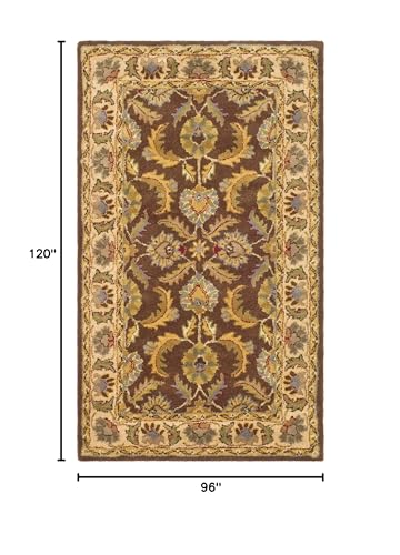 SAFAVIEH Heritage Collection 8' x 10' Brown / Ivory HG451A Handmade Traditional Oriental Premium Wool Area Rug