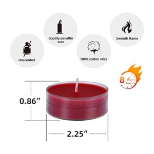 Zest Candle 12-Piece Tealight Candles, Mega Oversized Red s