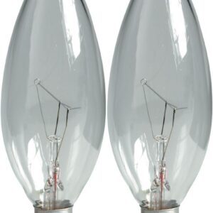 Ge Ceiling Fan Light Bulbs Blunt Tip 40 W 280 Lumens Candelabra 3.19 in. C-7a Clear Carded 2 Pack