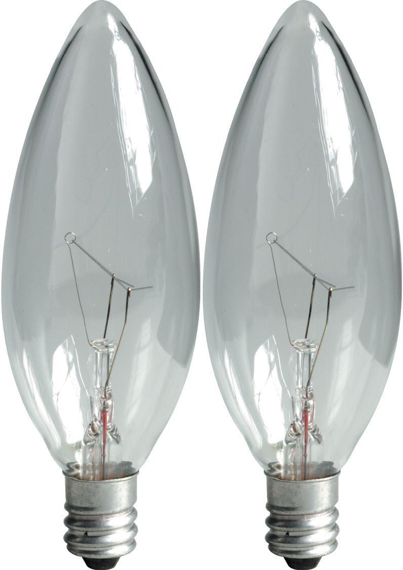 Ge Ceiling Fan Light Bulbs Blunt Tip 40 W 280 Lumens Candelabra 3.19 in. C-7a Clear Carded 2 Pack