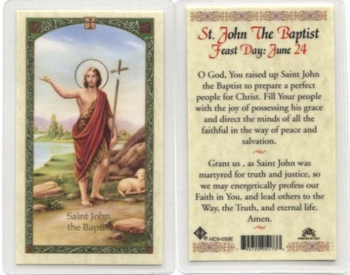 Saint John the Baptist Holy Card (HC9-059E) - Laminated