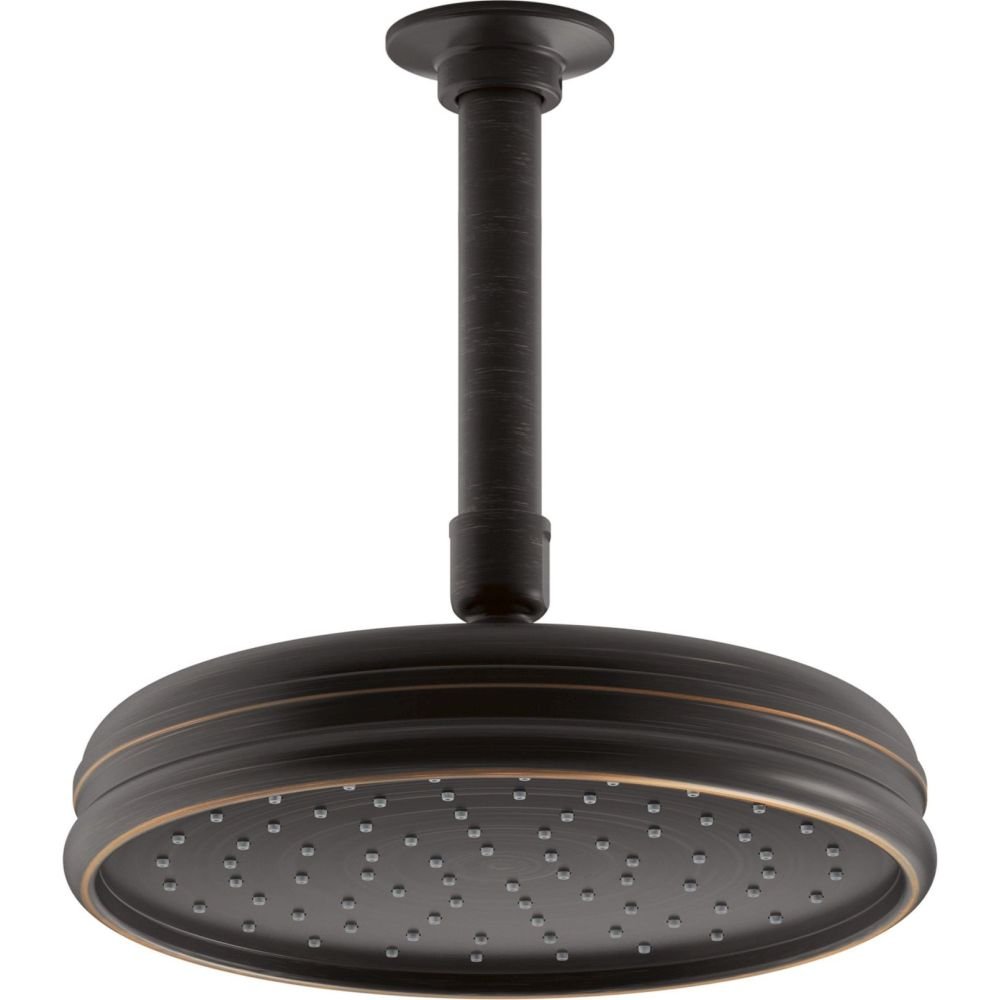 Kohler K-13692-2BZ 8-Inch Traditional Round Rain Showerhead with Katalyst Spray Technology, Oil Rubbed Bronze, .5