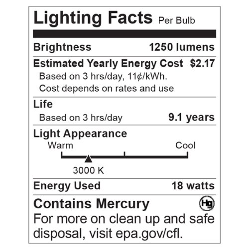 Satco S8334 3000K 18-Watt G24q-2 Base T4 Quad 4-Pin Tube for Electronic and Dimming Ballasts