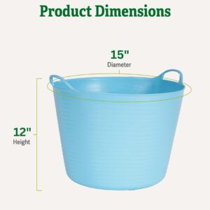 Gardener's Supply Company Colorful Tubtrug, 7 Gallon, Flexible Lightweight Gardening Basket, Indoor Outdoor Multi-Use (Sky Blue)