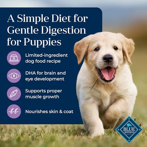 Blue Buffalo Basics Puppy Dry Dog Food for Skin & Stomach Care, Limited Ingredient Diet, Made in the USA with Natural Ingredients, Turkey & Potato Recipe, 4-lb. Bag