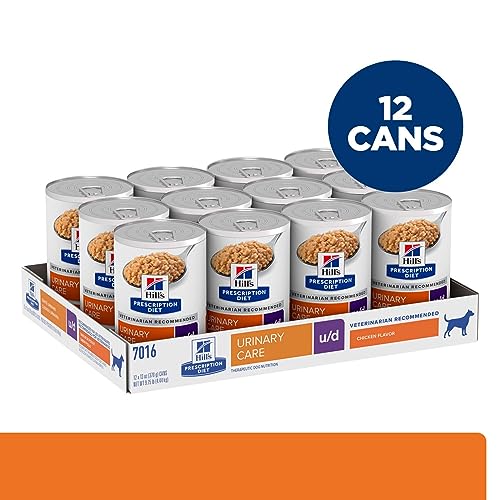 Hill's Prescription Diet u/d Urinary Care Chicken Flavor Wet Dog Food, Veterinary Diet, 13 oz. Cans, 12-Pack