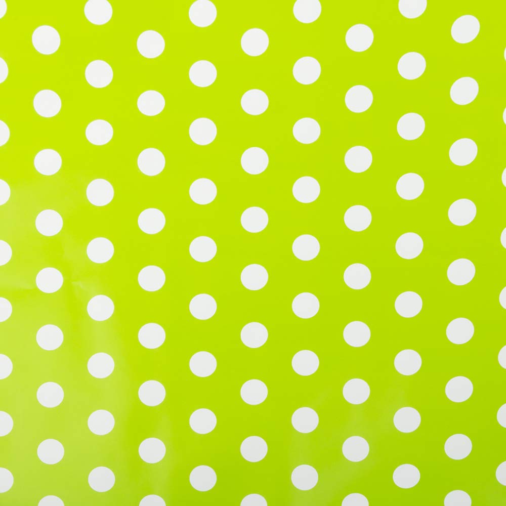 JAM Paper Gift Wrap - Polka Dot Wrapping Paper - 25 Sq Ft (30 in x 10 Ft) - Lime Green with White Dots - Roll Sold Individually