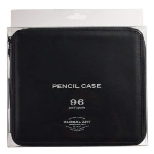 speedball art products genuine leather storage case for pencils, makers, pens and art supplies