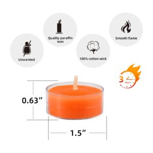 Zest Candle 50-Piece Tealight Candles, Orange