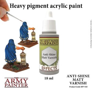 The Army Painter Anti Shine Matt Varnish for Miniature Painting - After Quickshade Matte Top Coat Acrylic Varnish for Miniatures - Matte Finish for Acrylic Model Paint, 18ml, Dropper Bottle