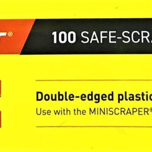 100 Plastic Double Edged Razor Blades and 2 Long Handled Razor Scrapers