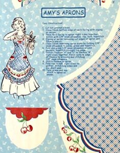 easy cut and sew adorable apron kit - retro style"cherry red" (35" x 62" fabric panel)