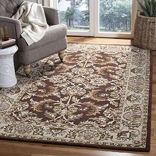 SAFAVIEH Heritage Collection 8' x 10' Brown / Ivory HG451A Handmade Traditional Oriental Premium Wool Area Rug