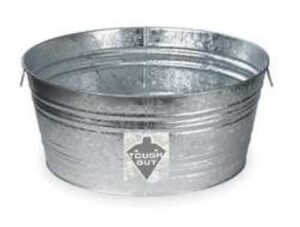 utility tub, 9 gal, silver